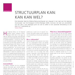 Structuurplan KAN: kan KAN wel?